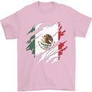 Torn Mexico Flag Mexican Day Football Mens T-Shirt 100% Cotton Light Pink