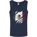 Torn Mexico Flag Mexican Day Football Mens Vest Tank Top Navy Blue