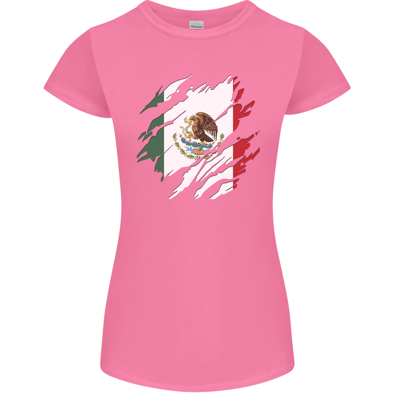 Torn Mexico Flag Mexican Day Football Womens Petite Cut T-Shirt Azalea