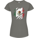 Torn Mexico Flag Mexican Day Football Womens Petite Cut T-Shirt Charcoal