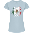 Torn Mexico Flag Mexican Day Football Womens Petite Cut T-Shirt Light Blue