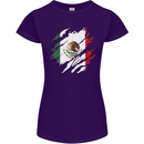 Torn Mexico Flag Mexican Day Football Womens Petite Cut T-Shirt Purple