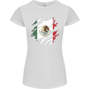 Torn Mexico Flag Mexican Day Football Womens Petite Cut T-Shirt White
