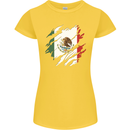 Torn Mexico Flag Mexican Day Football Womens Petite Cut T-Shirt Yellow