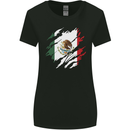 Torn Mexico Flag Mexican Day Football Womens Wider Cut T-Shirt Black