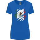 Torn Mexico Flag Mexican Day Football Womens Wider Cut T-Shirt Royal Blue
