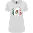 Torn Mexico Flag Mexican Day Football Womens Wider Cut T-Shirt White