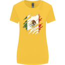 Torn Mexico Flag Mexican Day Football Womens Wider Cut T-Shirt Yellow