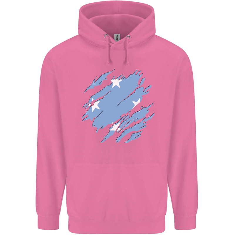 Torn Micronesia Flag Micronesian Day Football Childrens Kids Hoodie Azalea
