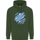 Torn Micronesia Flag Micronesian Day Football Childrens Kids Hoodie Forest Green