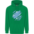 Torn Micronesia Flag Micronesian Day Football Childrens Kids Hoodie Irish Green