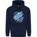 Torn Micronesia Flag Micronesian Day Football Childrens Kids Hoodie Navy Blue