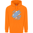 Torn Micronesia Flag Micronesian Day Football Childrens Kids Hoodie Orange