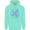 Torn Micronesia Flag Micronesian Day Football Childrens Kids Hoodie Peppermint