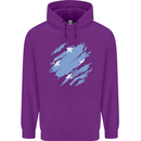 Torn Micronesia Flag Micronesian Day Football Childrens Kids Hoodie Purple