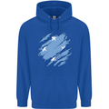 Torn Micronesia Flag Micronesian Day Football Childrens Kids Hoodie Royal Blue