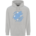 Torn Micronesia Flag Micronesian Day Football Childrens Kids Hoodie Sports Grey