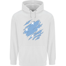 Torn Micronesia Flag Micronesian Day Football Childrens Kids Hoodie White