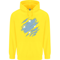 Torn Micronesia Flag Micronesian Day Football Childrens Kids Hoodie Yellow