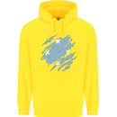Torn Micronesia Flag Micronesian Day Football Childrens Kids Hoodie Yellow