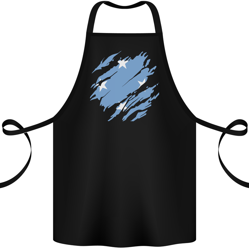 Torn Micronesia Flag Micronesian Day Football Cotton Apron 100% Organic Black