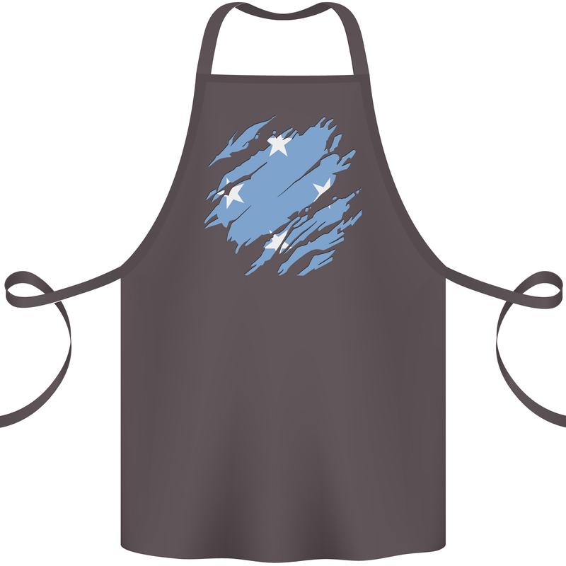Torn Micronesia Flag Micronesian Day Football Cotton Apron 100% Organic Dark Grey