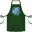 Torn Micronesia Flag Micronesian Day Football Cotton Apron 100% Organic Forest Green