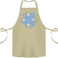 Torn Micronesia Flag Micronesian Day Football Cotton Apron 100% Organic Khaki