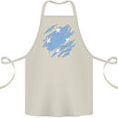 Torn Micronesia Flag Micronesian Day Football Cotton Apron 100% Organic Natural