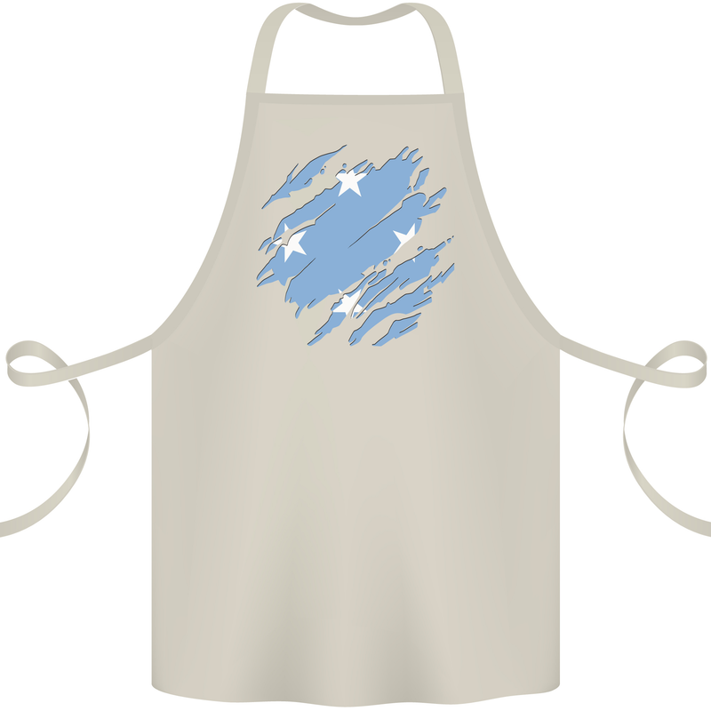Torn Micronesia Flag Micronesian Day Football Cotton Apron 100% Organic Natural