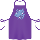 Torn Micronesia Flag Micronesian Day Football Cotton Apron 100% Organic Purple