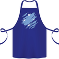 Torn Micronesia Flag Micronesian Day Football Cotton Apron 100% Organic Royal Blue