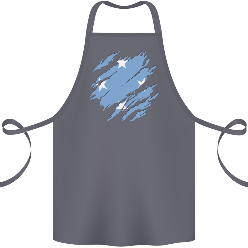 Torn Micronesia Flag Micronesian Day Football Cotton Apron 100% Organic Steel