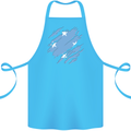 Torn Micronesia Flag Micronesian Day Football Cotton Apron 100% Organic Turquoise