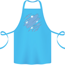 Torn Micronesia Flag Micronesian Day Football Cotton Apron 100% Organic Turquoise