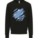 Torn Micronesia Flag Micronesian Day Football Kids Sweatshirt Jumper Black