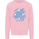 Torn Micronesia Flag Micronesian Day Football Kids Sweatshirt Jumper Light Pink