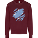 Torn Micronesia Flag Micronesian Day Football Kids Sweatshirt Jumper Maroon