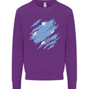 Torn Micronesia Flag Micronesian Day Football Kids Sweatshirt Jumper Purple
