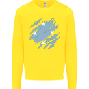 Torn Micronesia Flag Micronesian Day Football Kids Sweatshirt Jumper Yellow
