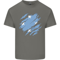 Torn Micronesia Flag Micronesian Day Football Kids T-Shirt Childrens Charcoal
