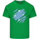 Torn Micronesia Flag Micronesian Day Football Kids T-Shirt Childrens Irish Green