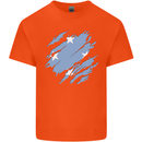 Torn Micronesia Flag Micronesian Day Football Kids T-Shirt Childrens Orange