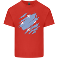 Torn Micronesia Flag Micronesian Day Football Kids T-Shirt Childrens Red
