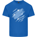 Torn Micronesia Flag Micronesian Day Football Kids T-Shirt Childrens Royal Blue