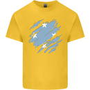 Torn Micronesia Flag Micronesian Day Football Kids T-Shirt Childrens Yellow
