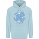 Torn Micronesia Flag Micronesian Day Football Mens 80% Cotton Hoodie Light Blue