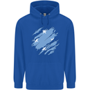Torn Micronesia Flag Micronesian Day Football Mens 80% Cotton Hoodie Royal Blue