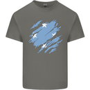 Torn Micronesia Flag Micronesian Day Football Mens Cotton T-Shirt Tee Top Charcoal