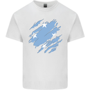 Torn Micronesia Flag Micronesian Day Football Mens Cotton T-Shirt Tee Top White